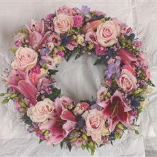 Florist Choice Pastel Funeral Wreath