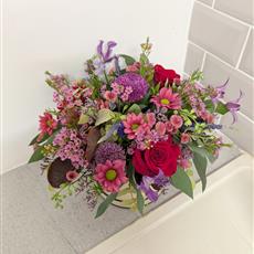 Florist Choice Christmas Hatbox arrangement